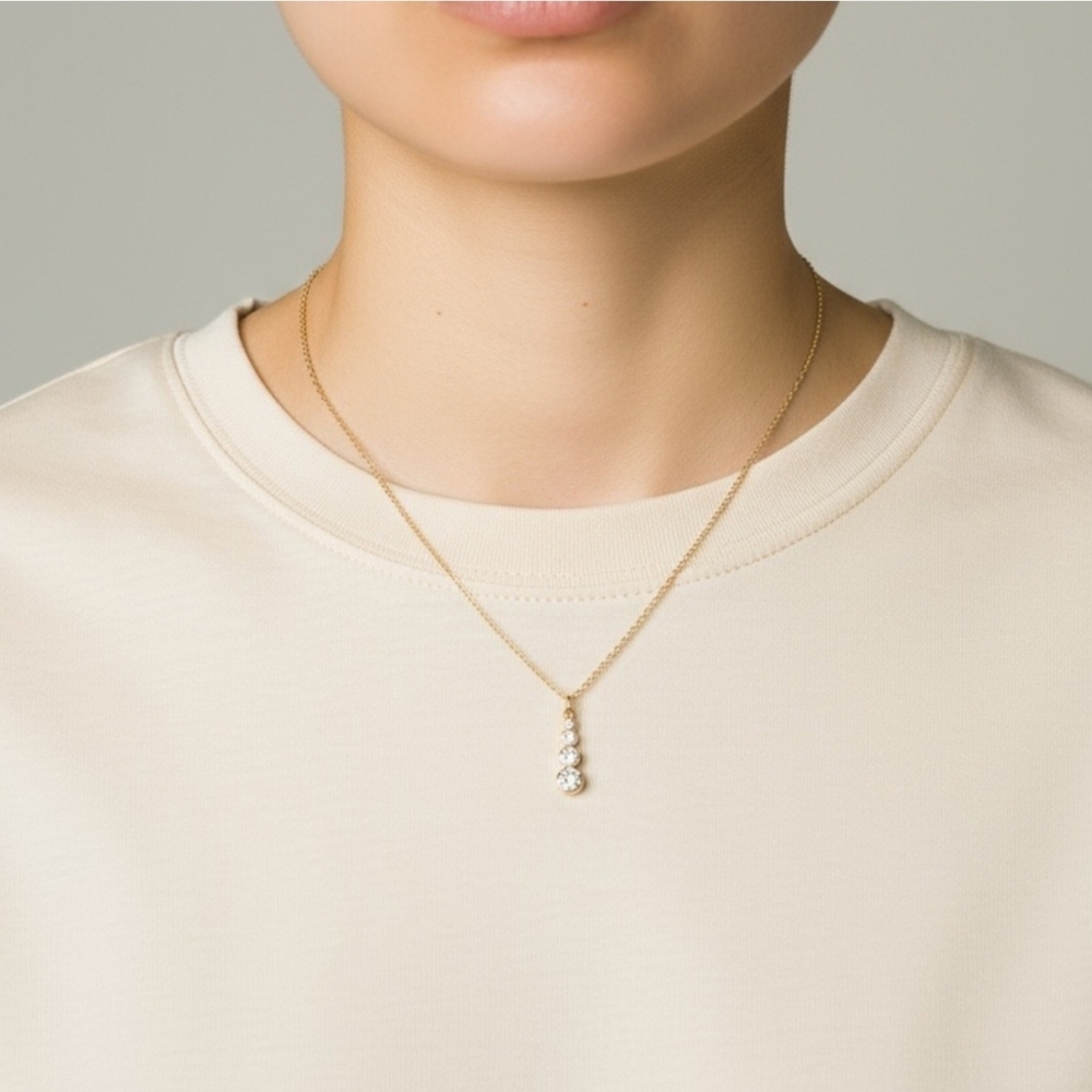Elegant Gold Necklace with Crystal Accents NWT